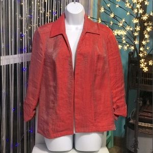Orange jacket with metallic shimmer